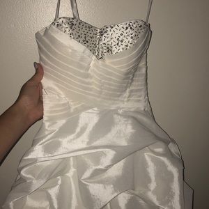 White Strapless Poofy Party Dress